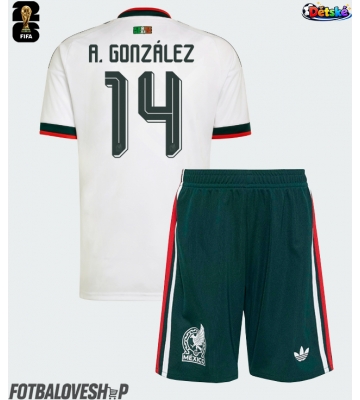 Mexiko Armando Gonzalez #14 Dětské Venkovní Dres MS 2026 Krátký Rukáv (+ trenýrky)